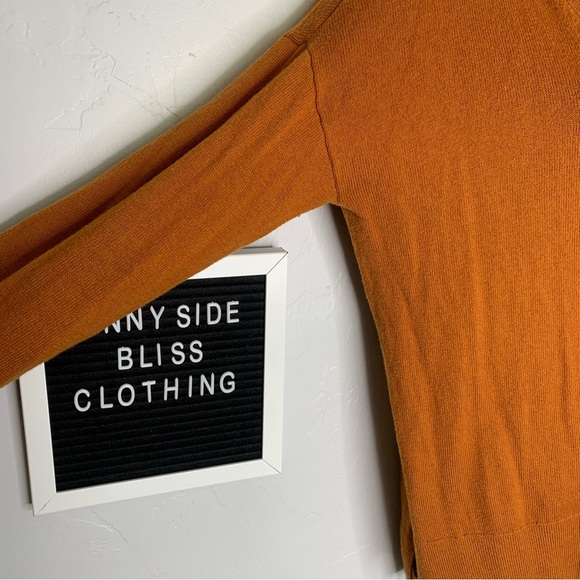 Lucky Brand Burnt Orange Oversized V-Neck Button Cardigan Sweater Small - Picture 4 of 16